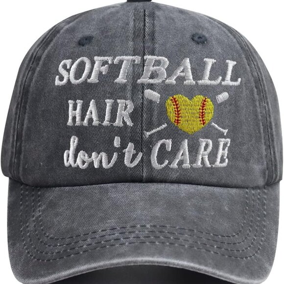 Softball Baseball Cap Cotton Adjustable Embroidered Women Sports Hat - Picture 1 of 5